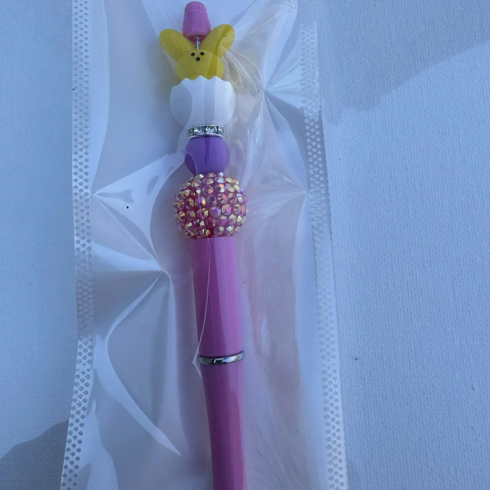 Pink Crystal Bunny Top Pen - Picture 1 of 1